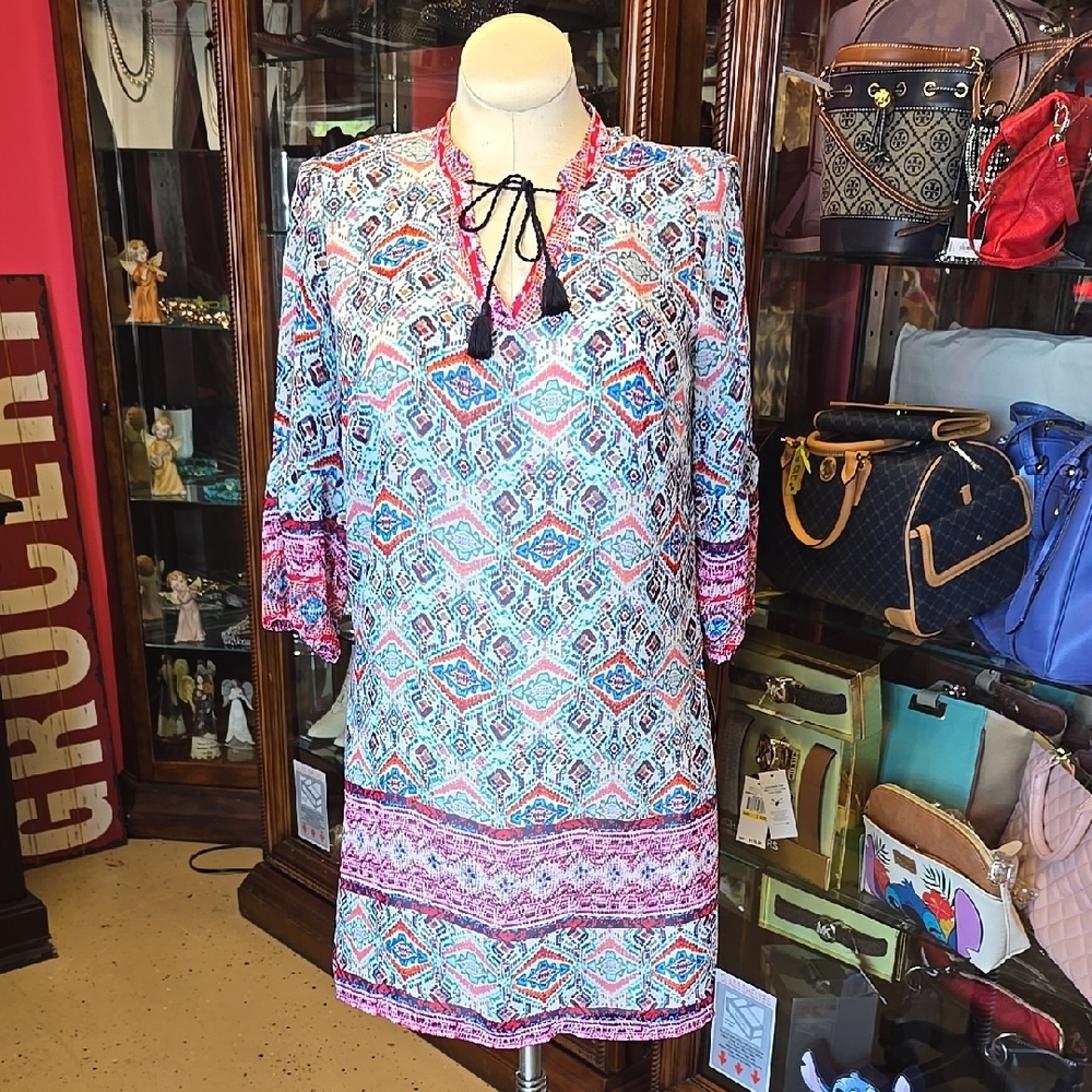 Boho Chic Patterned Tunic Dress
